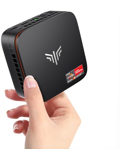 KAMRUI P1 Mini PC AMD Ryzen 4300U (4C/4T, up to 3.7GHz), Mini Desktop Computer 16GB RAM 256GB M.2 SSD, 4K Triple Display/LAN/WiFi/BT/USB3.2 Type-C/HDMI 2.0/DP 1.4 Mini Computer for Home Office