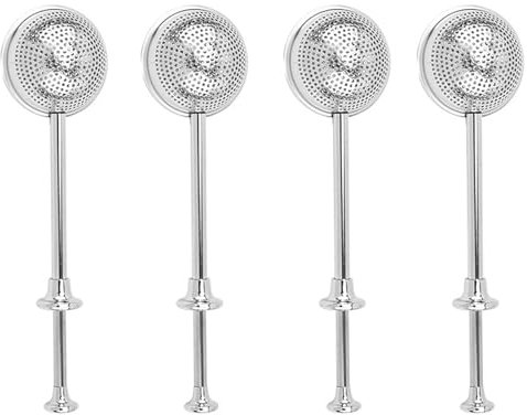 Limeow 4 Pcs Tea Infuser Tea Strainer Ball Loose Tea Infuser Tea Strainers for Loose Tea Tea Leaf Infuser Loose Tea Strainer Sieve for Baking Sugar Shaker Flour Duster (Full Hole Tea Filter)