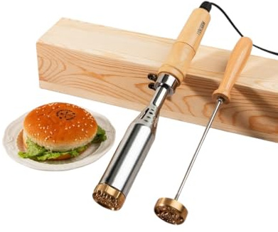 Timbro per hamburger - Ferro da stiro elettrico personalizzato per marchio alimentare, timbri logo in ottone, marchio bistecca personalizzato, ferri da stiro per hamburger pane barbecue carne cocco