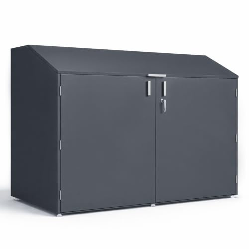 Fahrradgarage für bis zu 4 Fahrrädern | Fahrradbox Anthrazit 200 cm x 100 cm x 150 cm (BxTxH) verzinkt und pulverbeschichtet