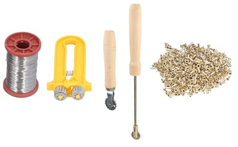 Sorandy Imkerei-Werkzeugset, Robuster Bienenstock-Draht-Einbetter für Sichere und Einfache Verwendung für Anfänger und Erfahrene Imker, Kupfer-Eisen-Kunststoff-Holzscheit
