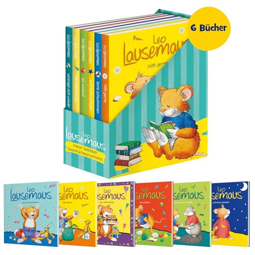 Leo Lausemaus – Mein liebster Geschichtenschatz (Jubiläums-Schuber): 6-er Set Mini-Bücher ab 3 Jahren mit Vorlesegeschichten über Freundschaft, ... Gefühle & den Kindergartenalltag