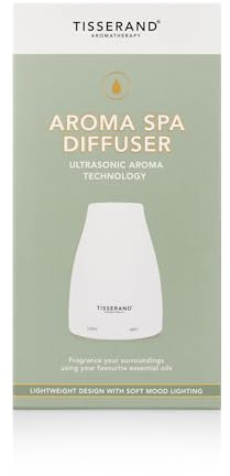 Tisserand - Aroma Spa Diffuser - Elegant Ultrasonic Aromatherapy Oil Diffuser with Lighting Control - 100ml Capacity Essential Oil Diffuser