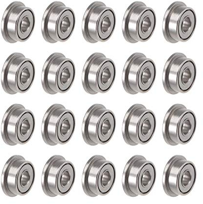 sourcing map F682ZZ Flanged Ball Bearing 2mmx5mmx2.3mm Double Shielded Chrome Steel Deep Groove Bearings 20pcs