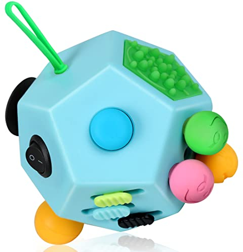 VCOSTORE Fidget Cube à 12 Faces - Cube Anti Stress Fidget Toys Adultes Fidget Antistress Jouet pour Tous Les âges avec TDAH, TDA, TSA, ADHD