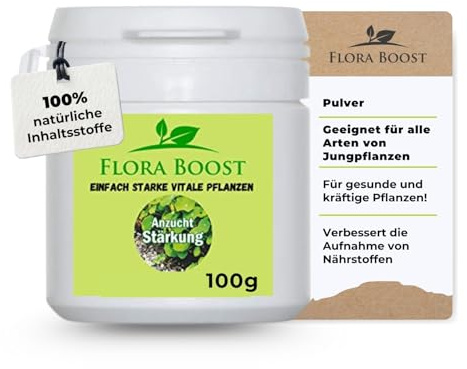 Flora Boost Anzucht Dünger Flora Boost 100g I Für bis zu 100L Gießwasser I Dünger in Pulverform I Für Gemüse- & Obstpflanzen und Blumen I Blatt- & Wurzeldünger I 100% natürlicher Pflanzendünger