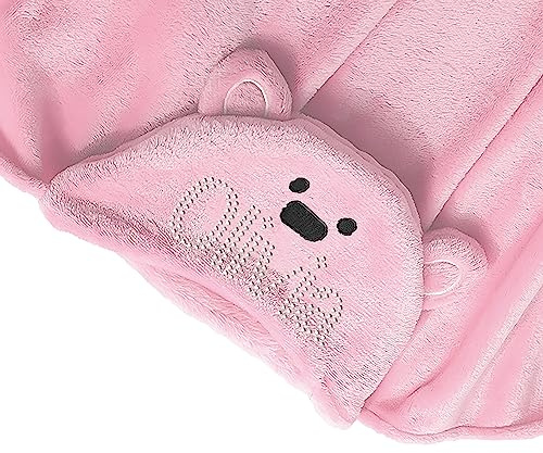 Varsany Personalisiertes Baby-Kapuzen-Badetuch mit Teddy-Ohren – 100% Polyester, weich, sehr saugfähig, atmungsaktiv, maschinenwaschbar – Baby-Handtücher für Jungen und Babys