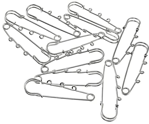 12 Pcs Heavy Duty Blanket Pins,LIUHUIZEYU Safety Pins 6.4cm /2.52inch Brooch Pins with 3 Holes for Clothes Leather Canvas Blankets Crafts Skirts Kilts Pants and Skirts to Change the Waist Pin