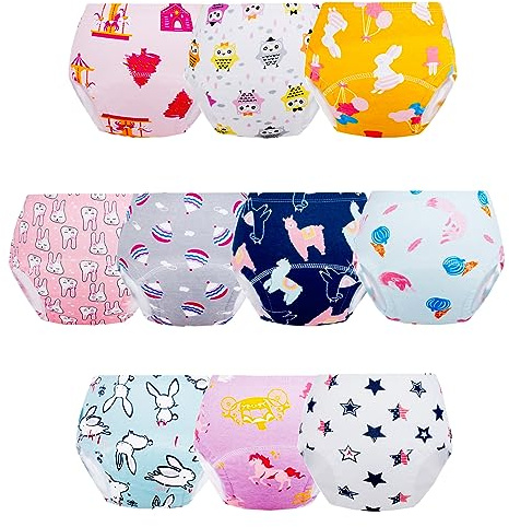 Cogindss Xmrlvn Pantalones de Entrenamiento para bebé Ropa Interior de Entrenamiento para Orinal para niña, 2-3T, Paquete de 10