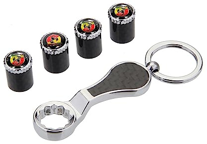 GALGAN 4 Pezzi Auto Pneumatici Cappucci delle Valvole Compatibile con per Fiat Abarth 595 Abarth 500 Abarth 124 Spider Tappi Parapolvere Valvole Pneumatici Accessori