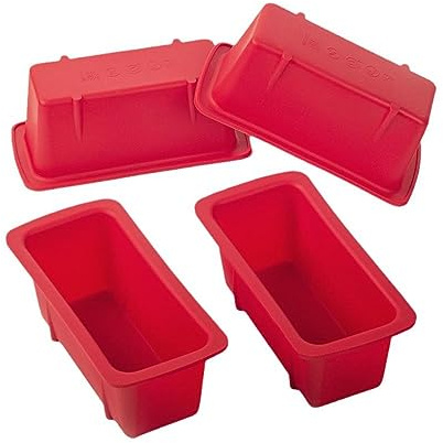 GIVBRO Moule à Cake en Silicone Lot de 4, pour Pain Gâteau et Brownies | Le silicone flexible facilite le démoulage Compatible avec four, micro-ondes, congélateur et lave-vaisselle
