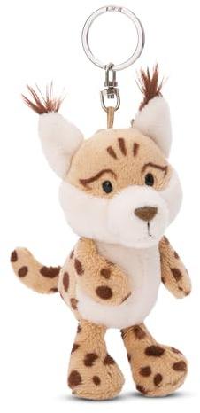 Schlüsselanhänger Luchs Lyka 10cm beige - Plüsch- Begleiter Kuscheltieranhänger mit Schlüsselring für Schlüsselband, Schlüsselbund & Schlüsselhalter