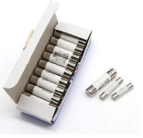 10 Stück Keramik-Schmelzsicherungen 5 x 20 mm, 6 x 30 mm, 10 x 38 mm, flinke Rohrsicherungen, 250/500 V, 0,5, 1, 2, 3, 4, 5, 6, 8, 10, 15, 16, 20, 32 A, AMP-Sicherung ( Color : 5 a , Size : Taglia uni