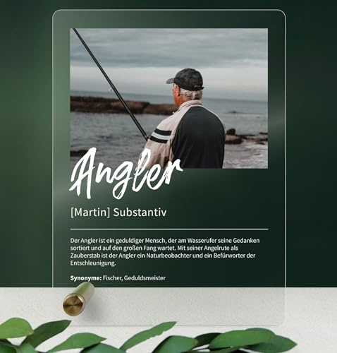 Personalisierte Angler Geschenke - Acryl Wandbilder - Angler Definition: Geschenke Für Männer