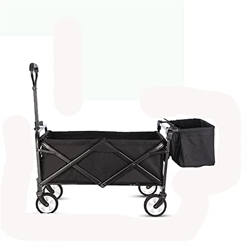 Gartenwagen, Garten-Kinderwagen, zusammenklappbar, tragbar, Outdoor, Einkaufen, Zuhause, Anhänger, Sackkarre, Wildcamp, Handzugwagen (Camouflage) (schwarz)