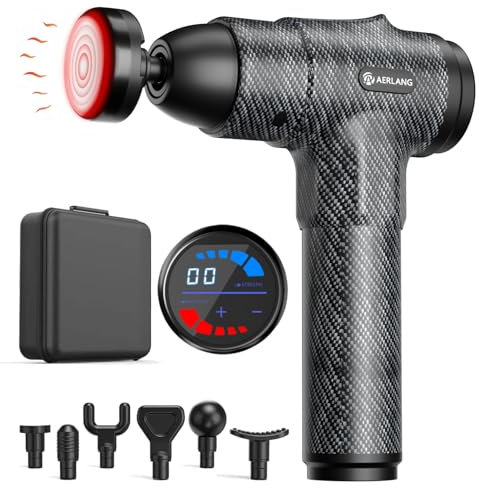 AERLANG Massage Gun with Heat,Muscle Massage Gun Massage Gun Deep Tissue with Carry Case, 7 Massage Head & 20 Speed Body Massager Electric Massagers, Birthday Gifts for Women Men Mom Dad