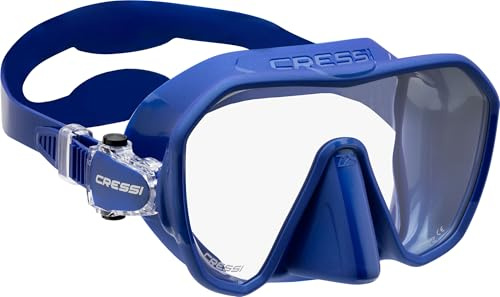 Cressi Rahmenlose Tauchmaske für Erwachsene – Weitsicht-Mono-Linse – geringes Innenvolumen – reines weiches Silikon – ZS2: Entworfen in Italien von Cressi