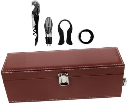 HOLIDYOYO Boîte à PU avec Poignée Étui De Rangement pour Bouteille De Pratique pour Maison Bar Pique- Et Événements