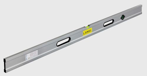 LAMEL Niveau règle avec bulles et 2 poignées 150 cm en aluminium anodisé, profil renforcé.