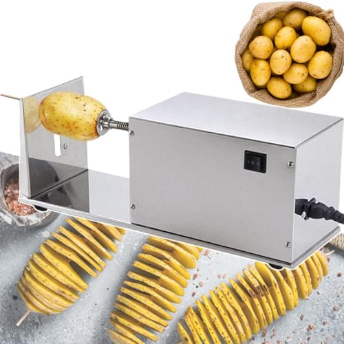 Cortadora De Patatas EléCtrica Tornado, MáQuina Cortadora AutomáTica, Cortadora De Patatas En Espiral Twister Spiral, Cortadora De Patatas En Espiral De Acero Inoxidable,220V