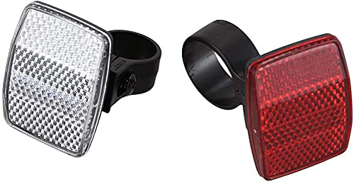 2PCS Bike Reflectors Set Front Rear Plus Wheel Lights Bicycle Cycling Light Reflector Kit for Handlebar Saddle Bar Mountain Bike Accessories 30.4MM Nice