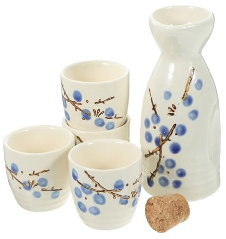 Alipis Sake De Flor De Ciruelo De Cerámica Japonesa De Taza y Tetera para Sake para Ceremonias De