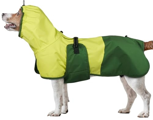 Hunde Regenmantel Kleine Hunde, Wasserdichter Hundemantel mit Kapuze Regenmantel Kleiner Hund Wasserdichter Regencape Hund Klein(Grün, S)