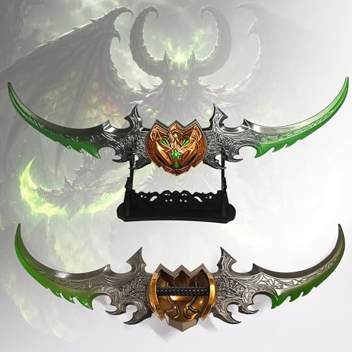 World of Warcraft Kriegsgleve von Azzinoth, Warglaive of Azzinoth, Brieföffner in Schwertform mit Ständer, 27 cm, Accessoire für Zuhause und das Büro, Geschenk und Merchandise für Fans & Sammler