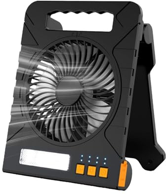 Baoblaze Ventilateur de Camping Dispositifs aériens Pliables avec Un Ventilateur de Bureau de de Chargement léger pour Le ménage de Table de Table en, Noir