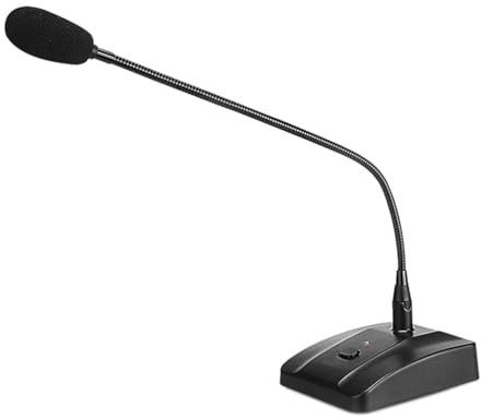 Fozriybefy Microphone de Conférence Filaire Professionnel pour Bureau, Microphone à Col de Cygne à Condensateur pour la Radiodiffusion et la Prise de Parole.