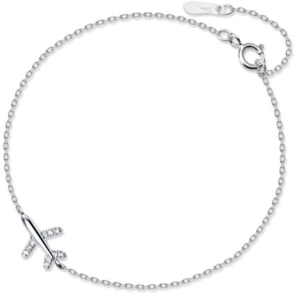 Silberner Armreif, zierliche Damen-Silberarmbänder, 925er Silber, Flugzeug-Armband, verstellbares Karabinerverschluss-Kettenarmband, Schmuck, Geschenke für Frauen