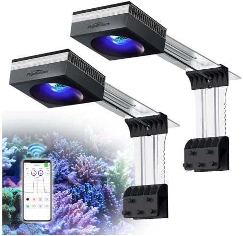 PopBloom 2 Stk. RL90 WiFi meerwasser led für aquarium beleuchtung Led vollspektrum Meerwasseraquarium Riff Lampe für 90-120cm