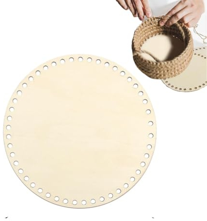 Dytabepl Korbboden zum Häkeln, 30cm Natürlicher Korb Boden mit Loch, Kreis Leerzeichen Basis für DIY Handtasche Korb Webbedarf Kunsthandwerk Heimdekoration
