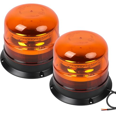 Yuanjoy 2 Stück LED Rundumleuchte,10V 30V Auto Warnleuchte,Orange Rundumleuchte, IP 67 wasserdichte Warnleuchte, verbessern Sie Ihre Sicherheitswarnleuchte