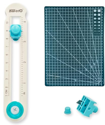 360° Kreisschneider Papier, 2-20 cm Verstellbarer Kreisförmiger Papierschneider, Bastel Schneidewerkzeug mit Ersatzklingen und Schneidematte, für Kunst und DIY-Handwerk