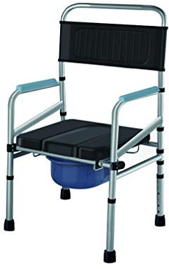 Toilettenstuhl mit Armlehne Duschstuhl Duschhilfe Rutschfest Toilettensitz füR äLtere und Behinderte HöHenverstellbar 41-51cm ToilettensitzerhöHung Gepolsterte Sitz - 120 Kg