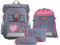 Step by Step Schulranzen-Set Space Glitter Heart Hazle, 5-teilig, rosa-grau, Herz-Design, ergonomischer Tornister mit Reflektoren, höhenverstellbar mit Hüftgurt, für die 1. bis 4. Klasse, 20L