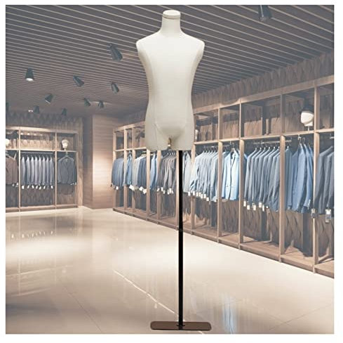 LXLIGHTS Cuerpo De Maniquí Torso Masculino, Media Escala Modistas Modelo Ficticio Forma Vestido Con Planchar Base Cuadrada, Ajustable Cuerpo Maniquíes para La Exhibición Del Vestido Traje Ventana Tien