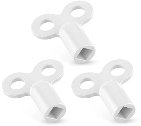 RAVN HAMAN 3 x Chiavi per sfiatare i termosifoni bianco - Robuste chiavi di sfiato in alluminio - Chiavi per riscaldamento adatte per molti radiatori/termosifoni - Pratica Sfiato per radiatori