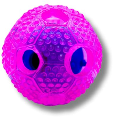 Pelota para perros con puntos para el cuidado dental, juguete para perros de caucho natural, bola robusta de 7,5 cm de diámetro, pelota de juguete para perros grandes y pequeños, juguete masticable de