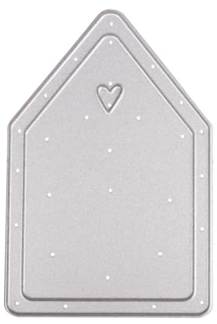 Rayher Stanzschablone Häuser, 5,8 x 8,6 cm, 1-tlg., Papiergestaltung, Stanzschablone Haus, Kartengestaltung, Scrapbooking und vieles mehr, Prägeschablone Haus, Stahl, 50295000