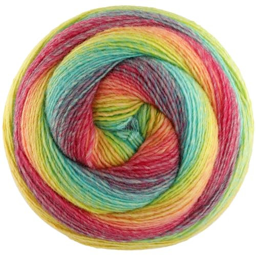 LANA GROSSA Gomitolo Versione | Dochtgarn mit Farbverlauf | Handstrickgarn aus 60% Schurwolle & 40% Polyacryl | 200g Wolle zum Stricken & Häkeln | 700m Garn FB 450