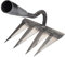 Pioche de désherbage - Râteau à ongles à six dents - Outil de désherbage en acier au carbone - Râteau de désherbage pour cour, ferme, verger, arrière-cour