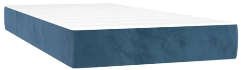 vidaXL Materasso a Molle Insacchettate Rigidità Media Blu Scuro 100x220x20 cm in Velluto, Materasso, Materasso da Letto, Materasso da Letto con Cerniera