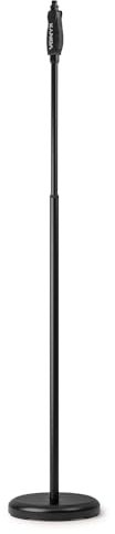 Vonyx MS110 Pied de Micro Réglable Avec Système à une Main, Base Solide en Fonte, Hauteur 108-174cm, Idéal pour les Musiciens et Artistes sur Scène et en Studio