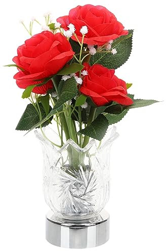 Zerodeko Beleuchtete Blumenvase Mit Led-Lichter Für Schlafzimmer Moderne Tischlampe Als Blume in Vase Licht Für Innen Dekor Blumenlampe Für Kinderzimmer Und Party