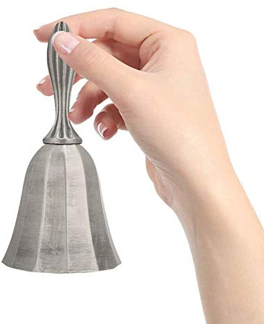 BRRNOO Handklocka i Zinklegering för Middagsklass och Service Snygg Retrodesign med Ljud och Lätt Att (urgammalt tennsilver)