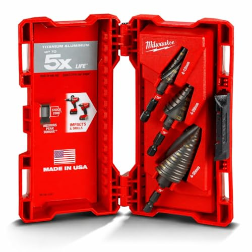 Set of 3 MILWAUKEE Step Drill Bits for Impact Tools 48899266