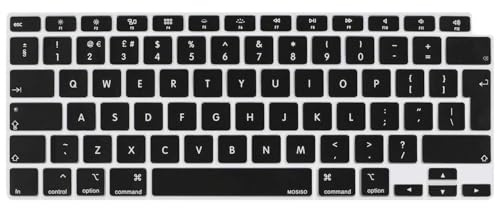 MOSISO Keyboard Cover Only Compatible with MacBook Air 13 inch 2022 2021 2020 M1 A2337 A2179 Retina Display with Touch ID Backlit Magic Keyboard, Waterproof Protective Silicone Skin, Black