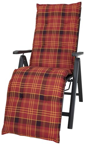 Kettler Polen 2393 Auflage Relaxliege Milano rot-gelb kariert 170x49x6 cm KETTtex